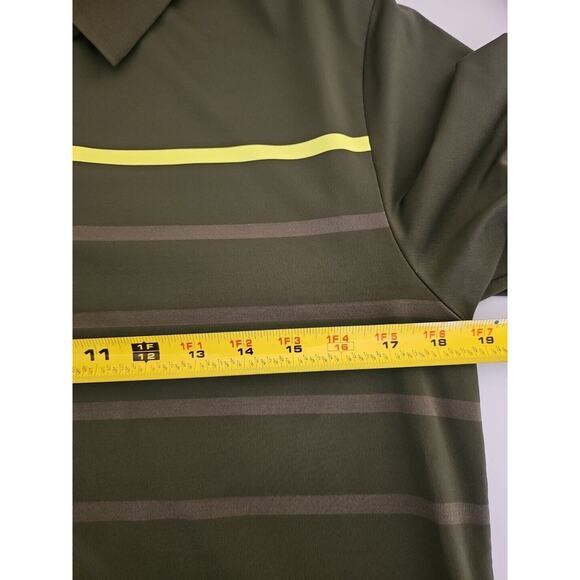 Under Armour Mens Green Striped Heat Gear Golf‎ Polo Small Shirt - Picture 8 of 9
